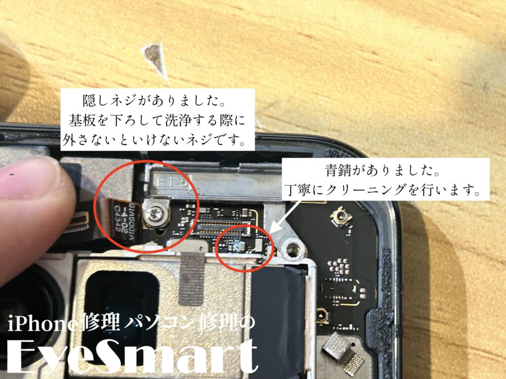 Google Pixel 9 Pro XL 青錆がメイン基板にあるところ