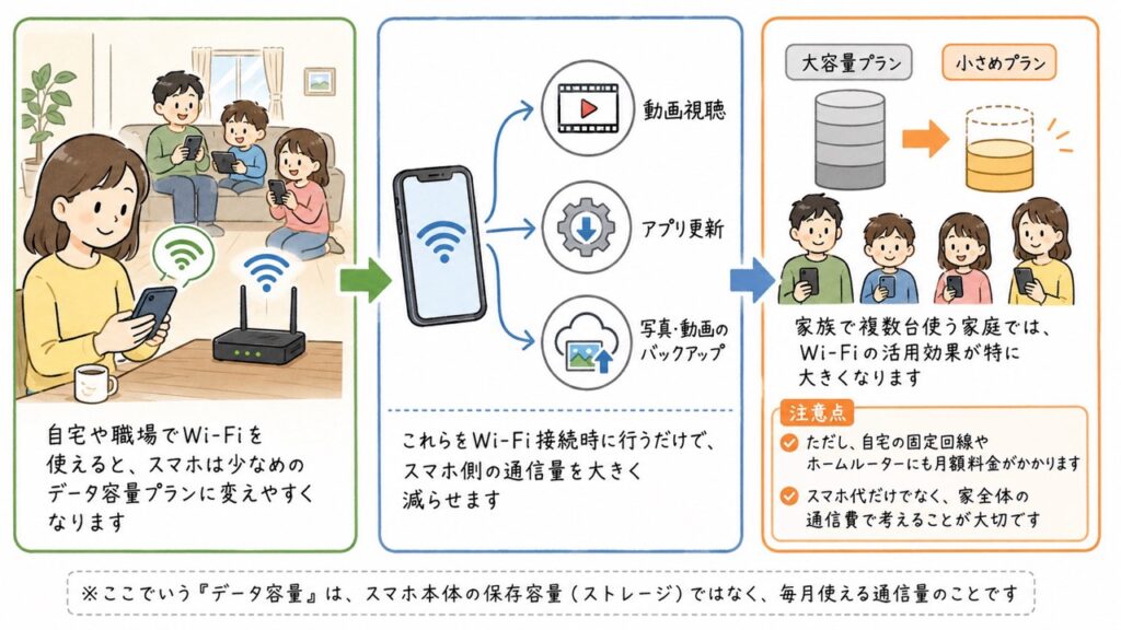 Wi-Fiがスマホ代節約になる理由