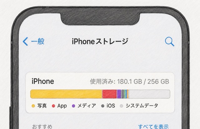 iPhoneのストレージ管理画面