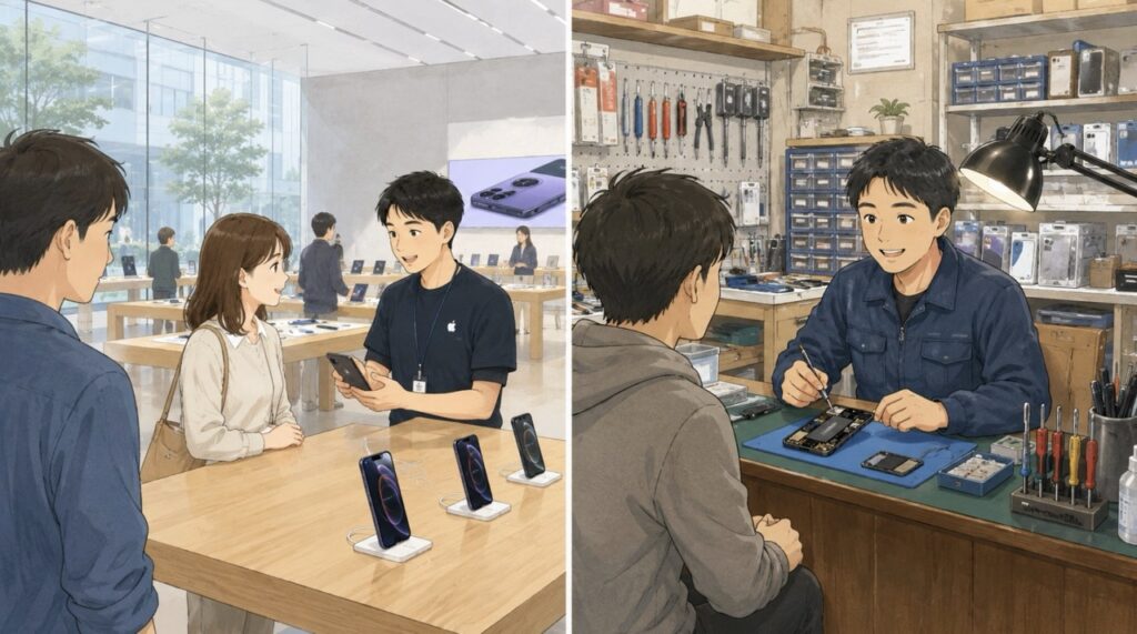 Appleさんと街の修理店どっちを選ぶべきか
