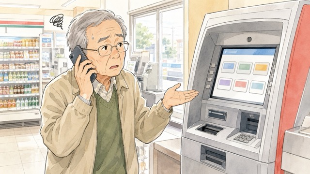 コンビニATMでの電話詐欺