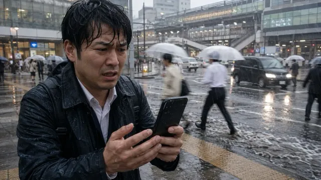 ゲリラ豪雨でびしょ濡れのiPhoneは動かなくなる事もある