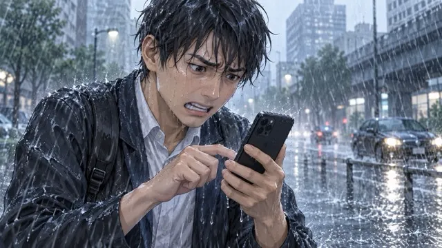 豪雨で水没したスマホは保証でる？
